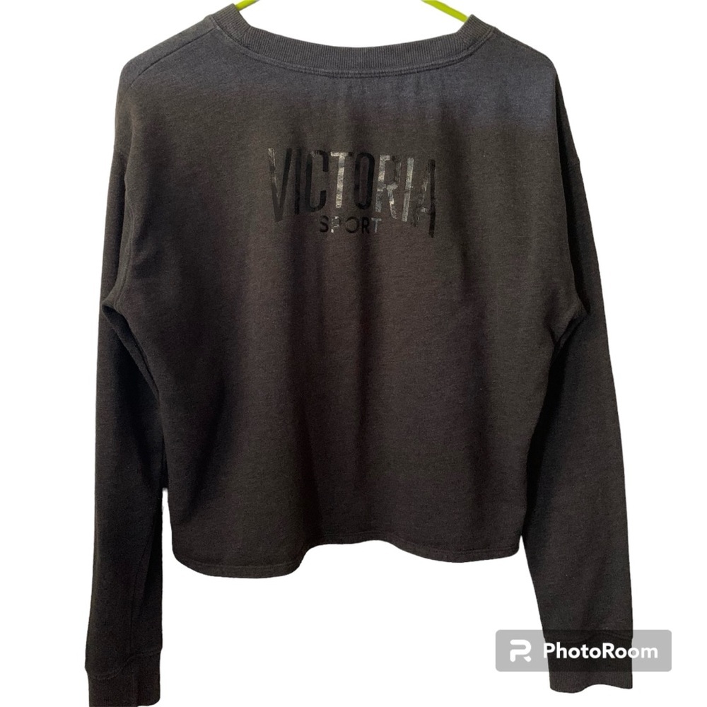 Victoria’s Secret Sport Logo Cropped 89 Sweatshirt Charcoal Medium